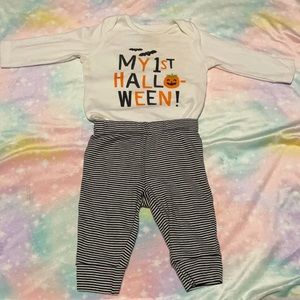 Carter’s 3 mo white bodysuit w/ striped pants